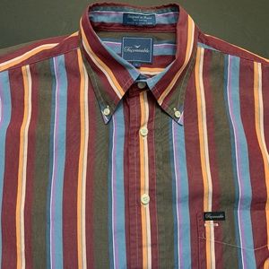 Faconnable Button-Down Stripes Shirt Colorful